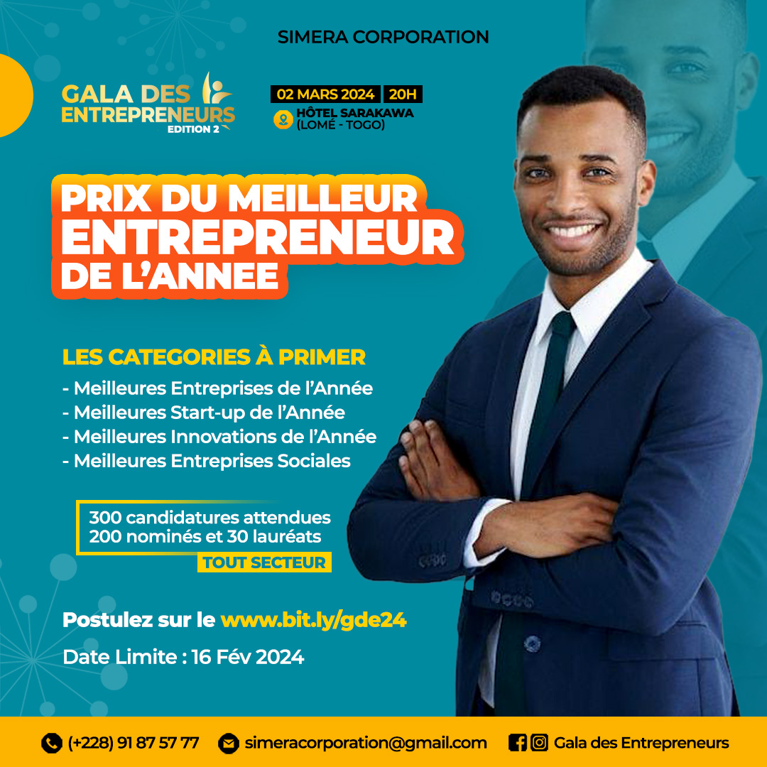 You are currently viewing Prix du Meilleur Entrepreneur de l’Année : Appel à candidatures