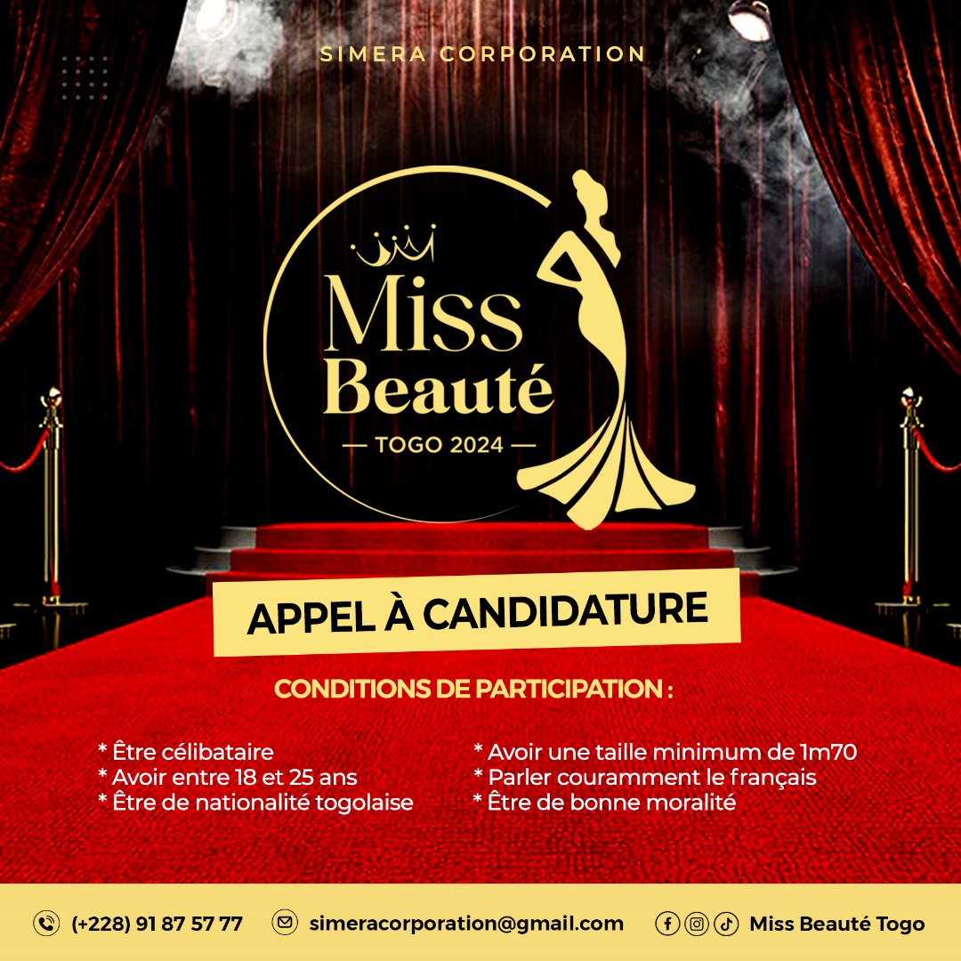 You are currently viewing MISS BEAUTÉ TOGO 2024 : L’appel à candidature est lancé