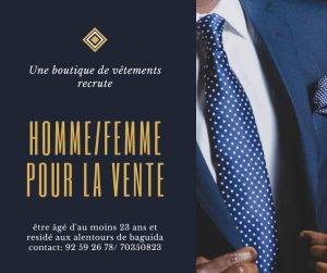 Lire la suite à propos de l’article Une boutique de vêtements recrute