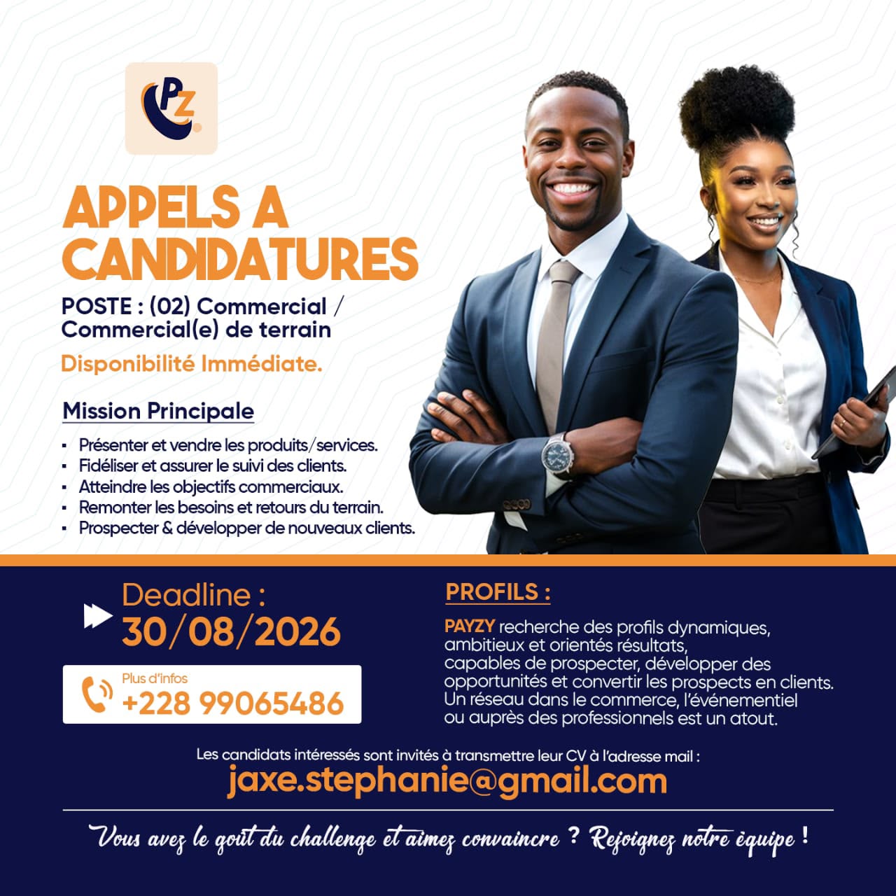 Vous consultez actuellement Offre d&rsquo;Emploi : PAYZY recrute pour ce poste…